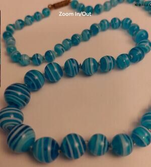 vintage lamp work glass bead necklace